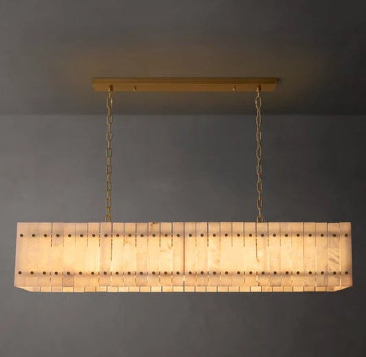 San Marco Alabaster Linear Chandelier 54"-Nobipets