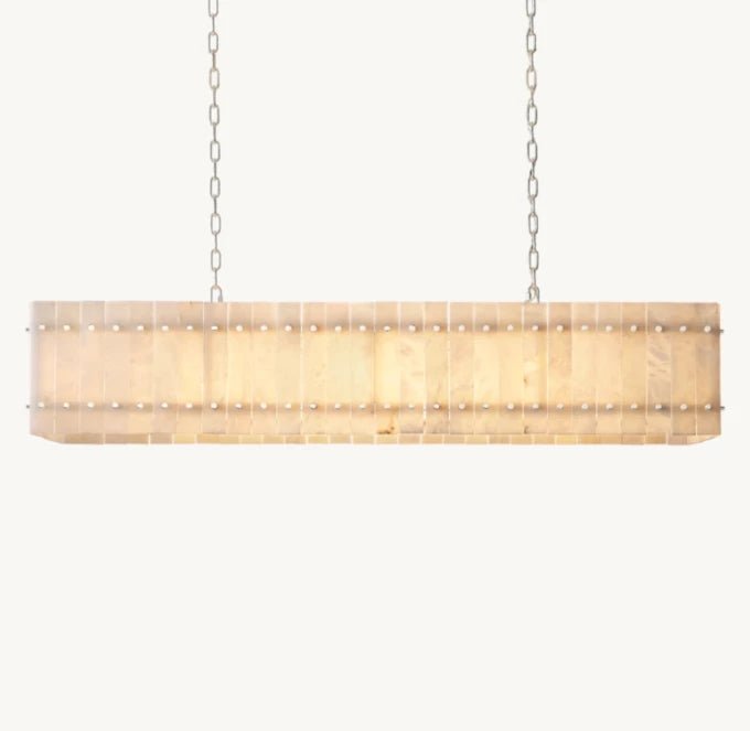 San Marco Alabaster Linear Chandelier 54"-Nobipets