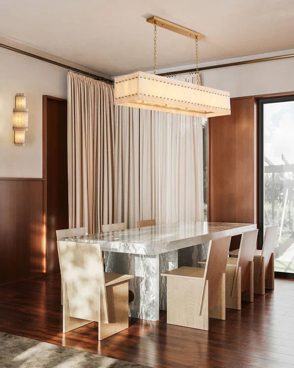 San Marco Alabaster Linear Chandelier 54"