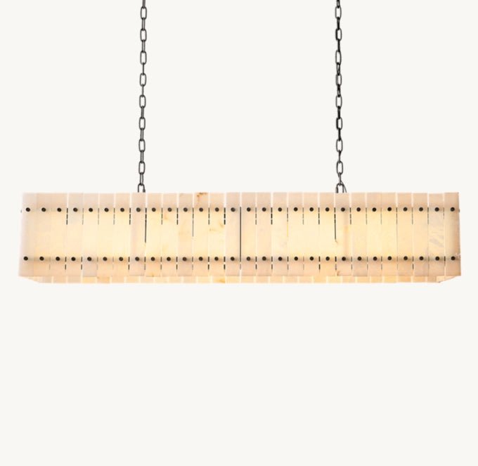 San Marco Alabaster Linear Chandelier 54"-Nobipets