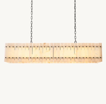 San Marco Alabaster Linear Chandelier 54"-Nobipets