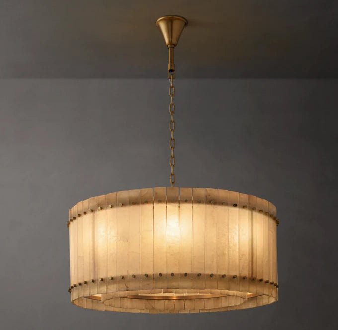 San Marco Alabaster Round Chandelier 37"-Nobipets