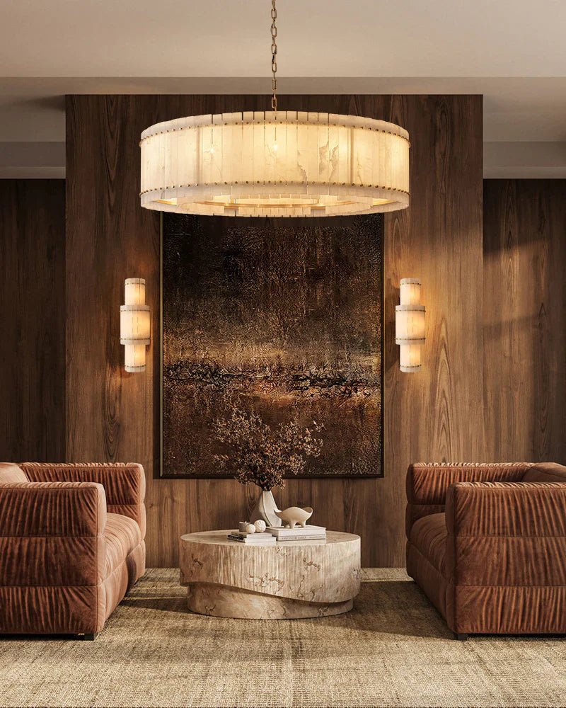 San Marco Alabaster Round Chandelier 48"