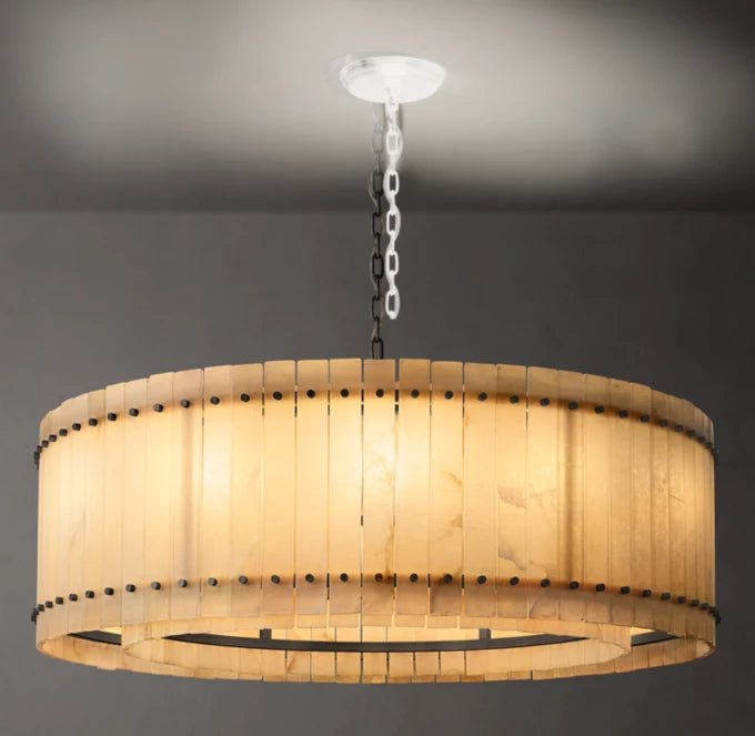 San Marco Alabaster Round Chandelier 48"-Nobipets