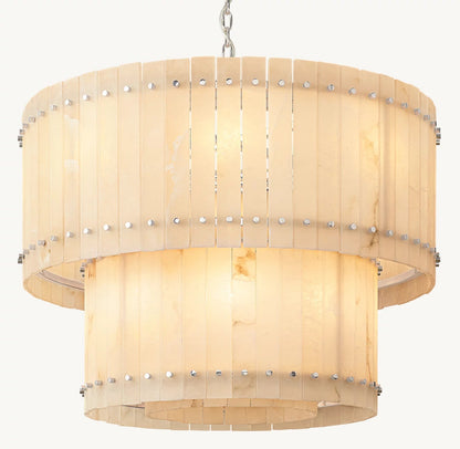 San Marco Alabaster Round Tiered Chandelier 37"-Nobipets