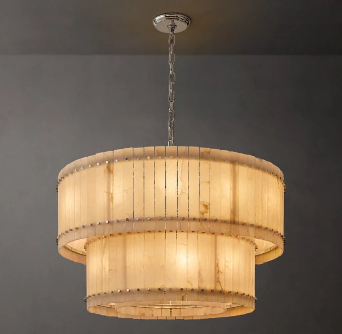 San Marco Alabaster Round Tiered Chandelier 48"-Nobipets
