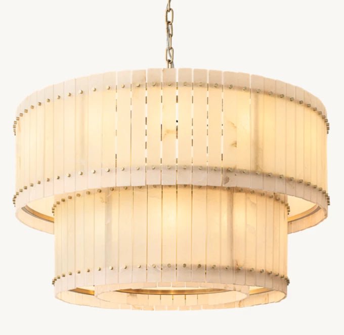 San Marco Alabaster Round Tiered Chandelier 48"-Nobipets