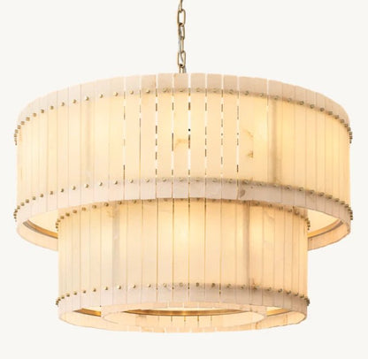 San Marco Alabaster Round Tiered Chandelier 48"-Nobipets