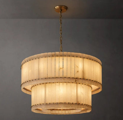 San Marco Alabaster Round Tiered Chandelier 48"-Nobipets