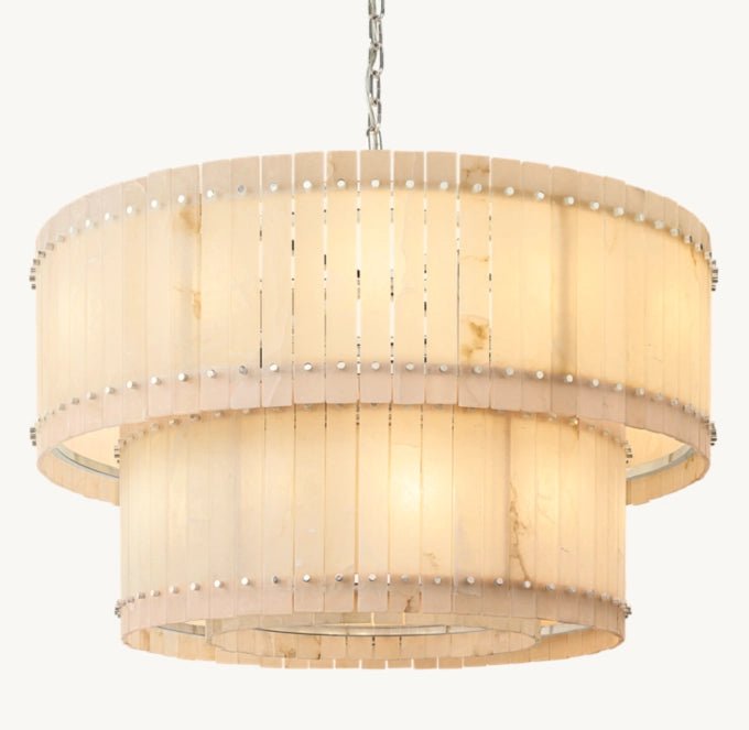 San Marco Alabaster Round Tiered Chandelier 48"-Nobipets