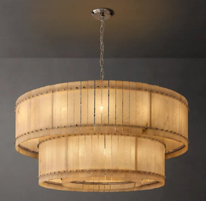 San Marco Alabaster Round Tiered Chandelier 60"-Nobipets