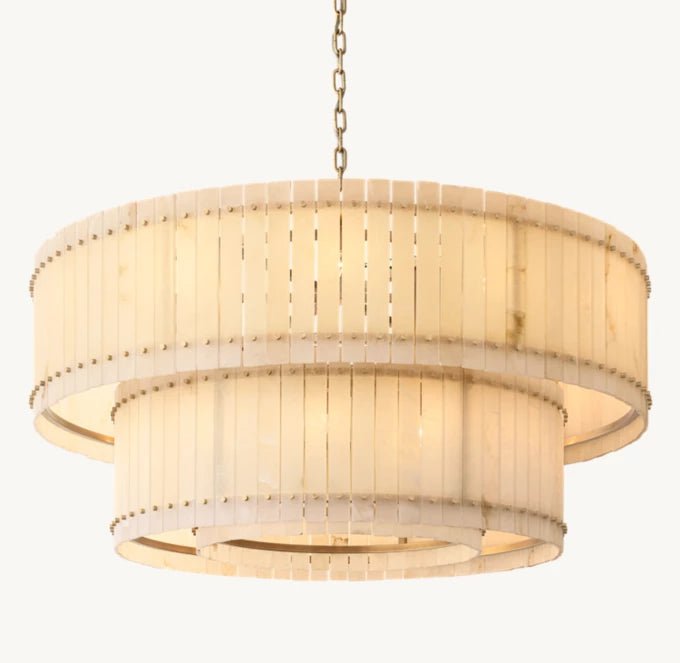 San Marco Alabaster Round Tiered Chandelier 60"-Nobipets