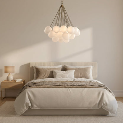 Sanela Frosted Glass Globe Chandelier 39.5"