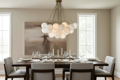 Sanela Frosted Glass Globe Chandelier 39.5"