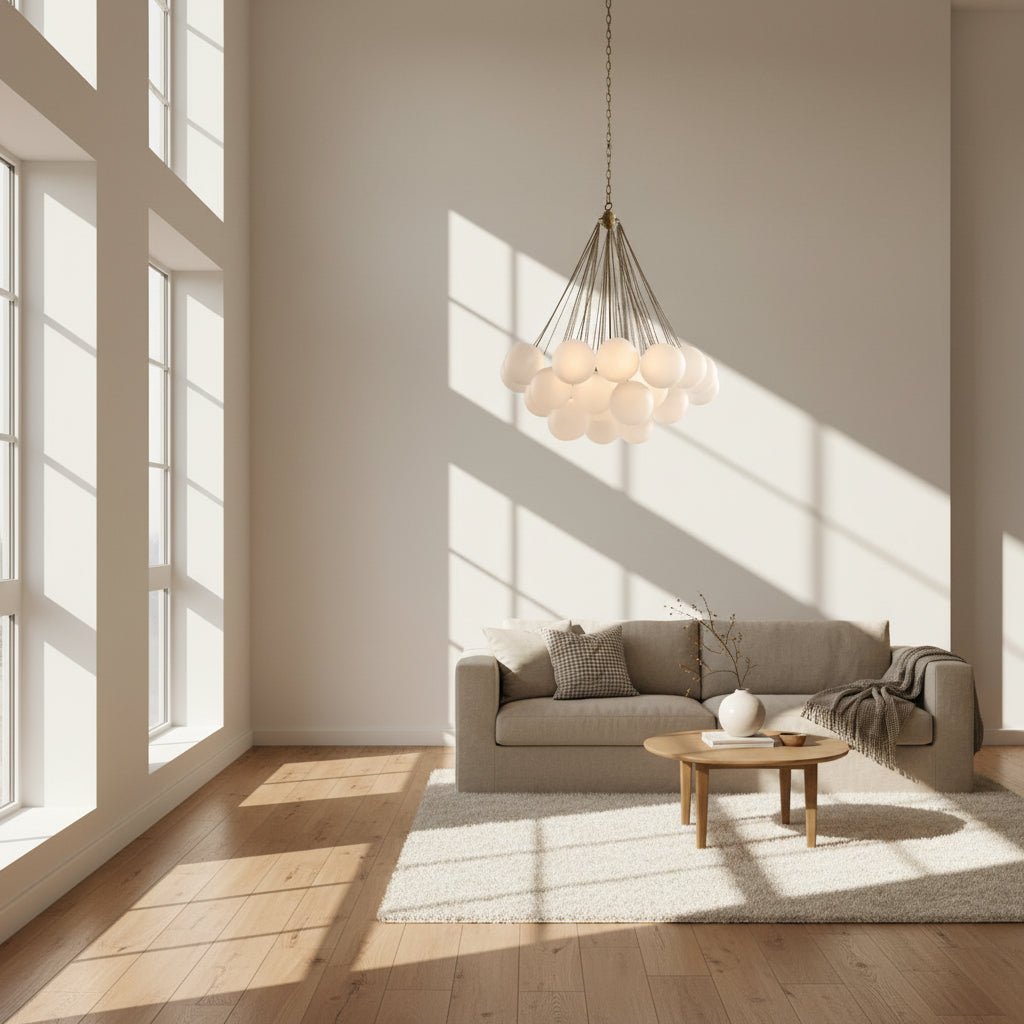 Sanela Frosted Glass Globe Chandelier 39.5"