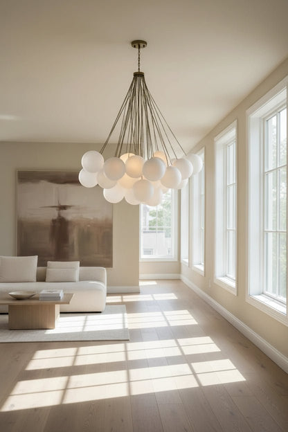 Sanela Frosted Glass Globe Chandelier 39.5"