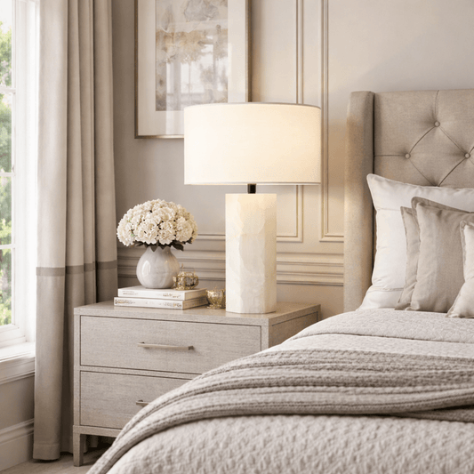 Sarezzoe Stone Hexagonal Table Lamp