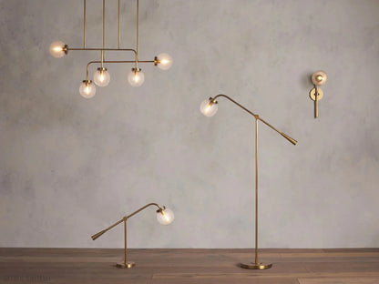 Sayre Linear Glass Globe Chandelier for dinning room-Nobipets
