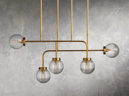 Sayre Linear Glass Globe Chandelier for dinning room-Nobipets