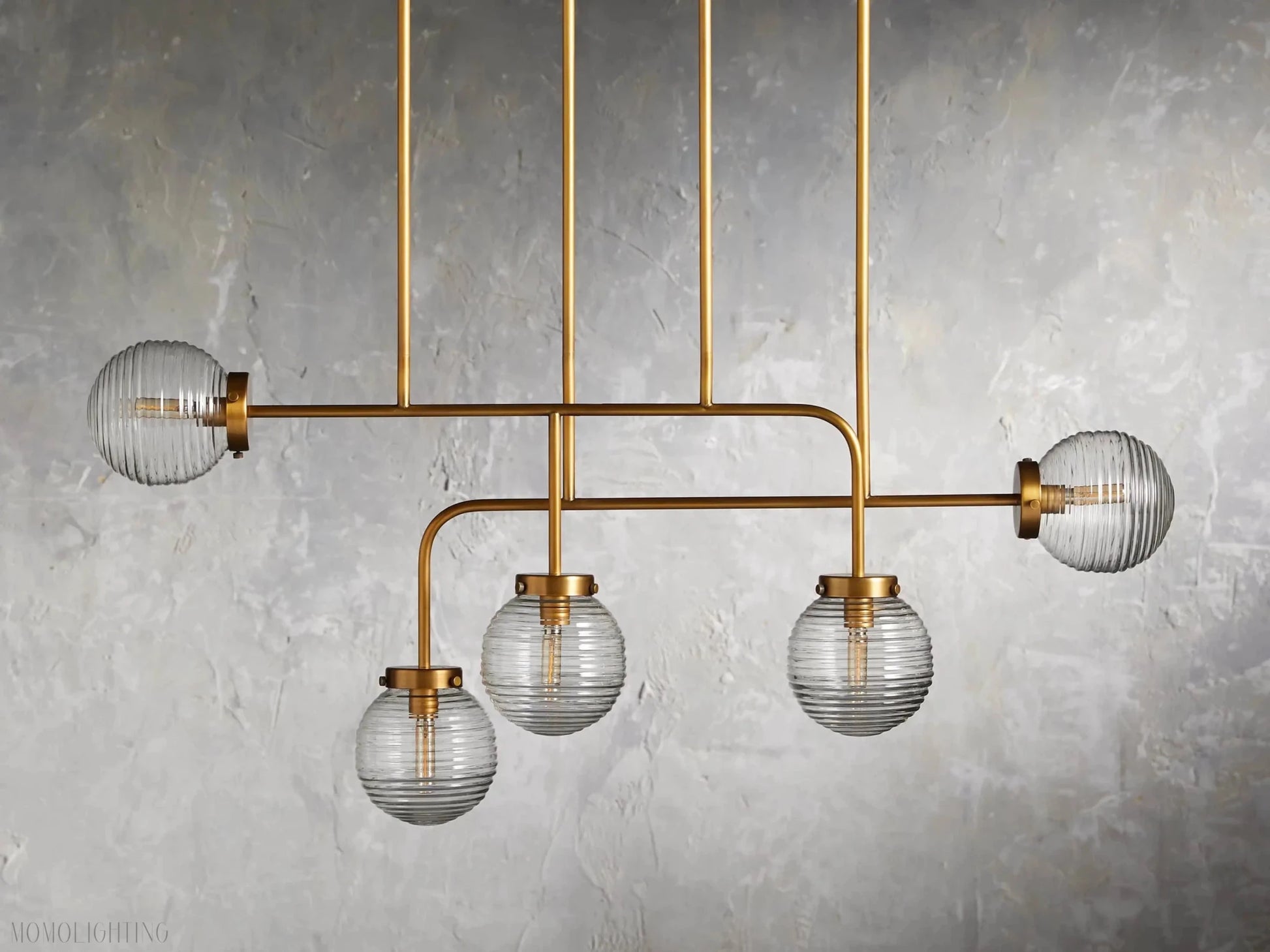 Sayre Linear Glass Globe Chandelier for dinning room-Nobipets