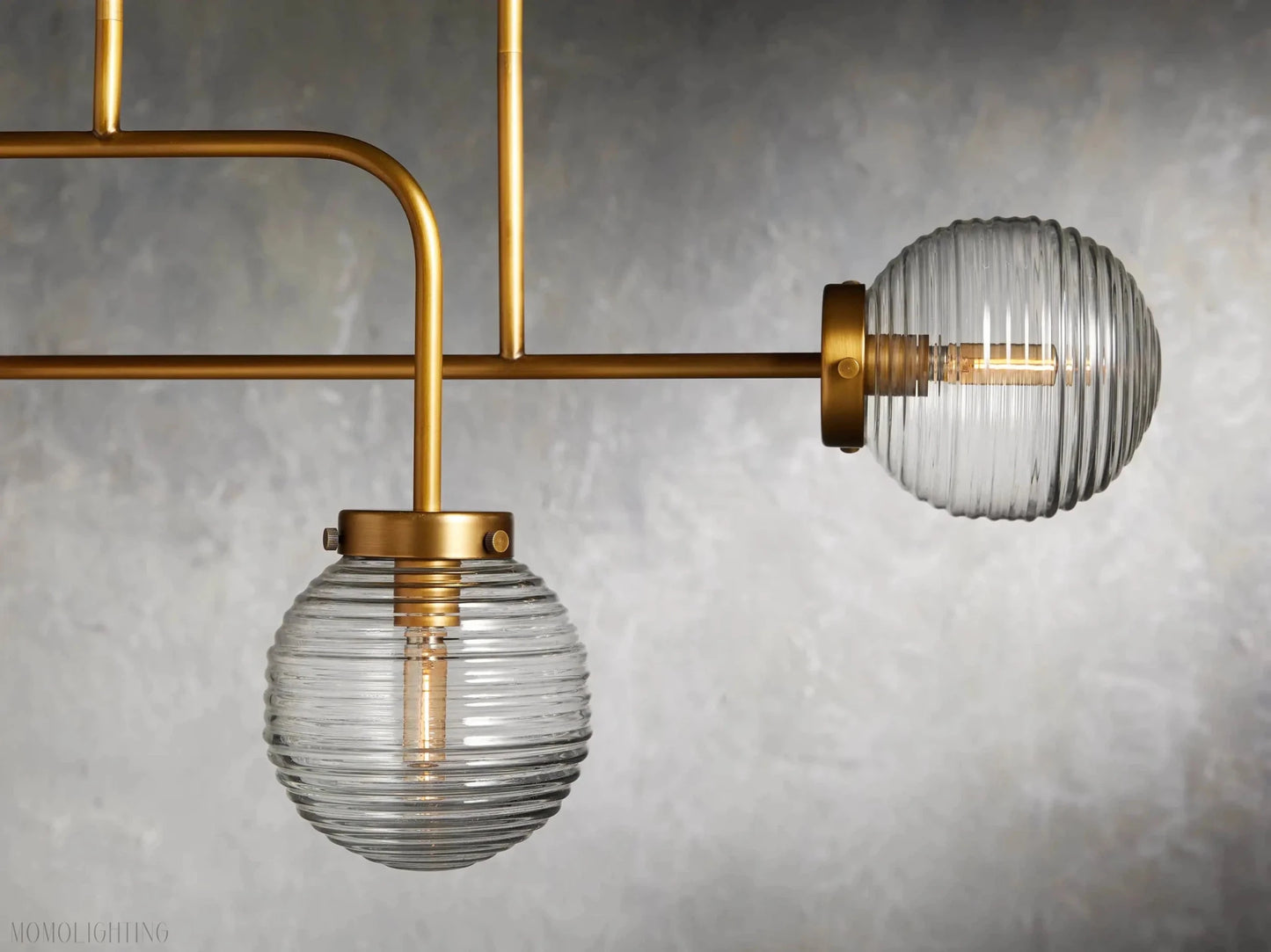 Sayre Linear Glass Globe Chandelier for dinning room-Nobipets