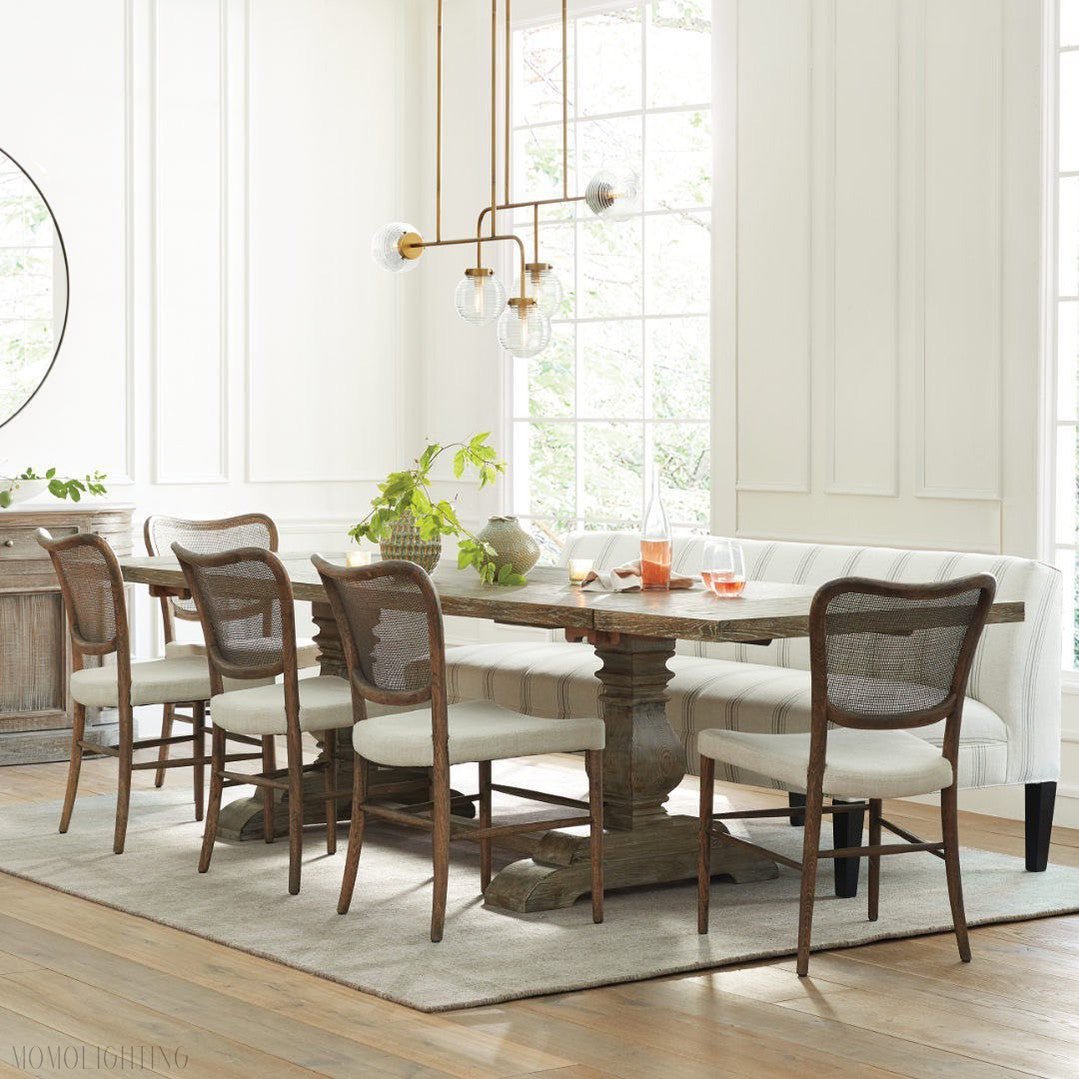Sayre Linear Glass Globe Chandelier for dinning room-Nobipets