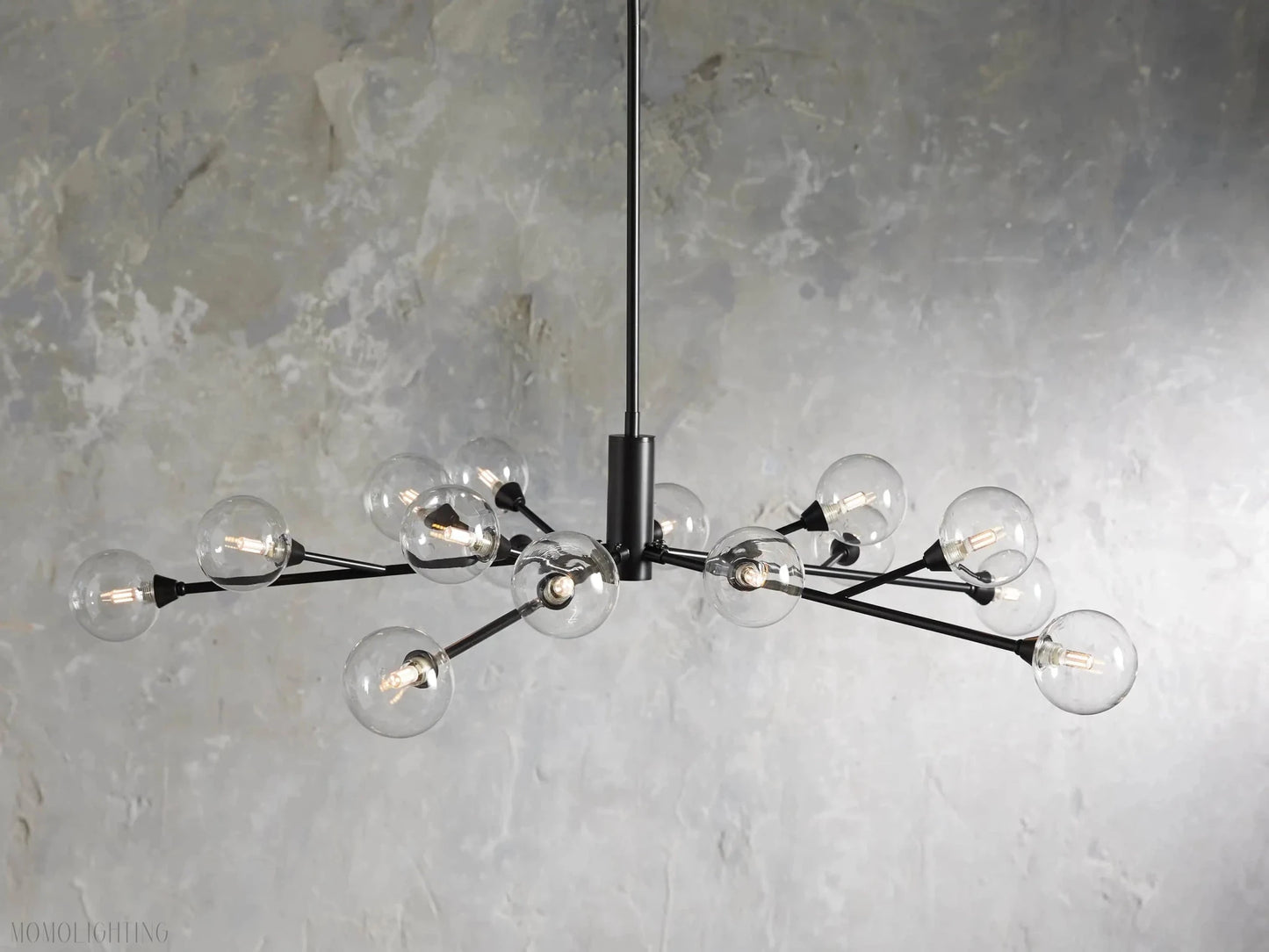 Sayre Round Clear Glass Globe Chandelier-Nobipets