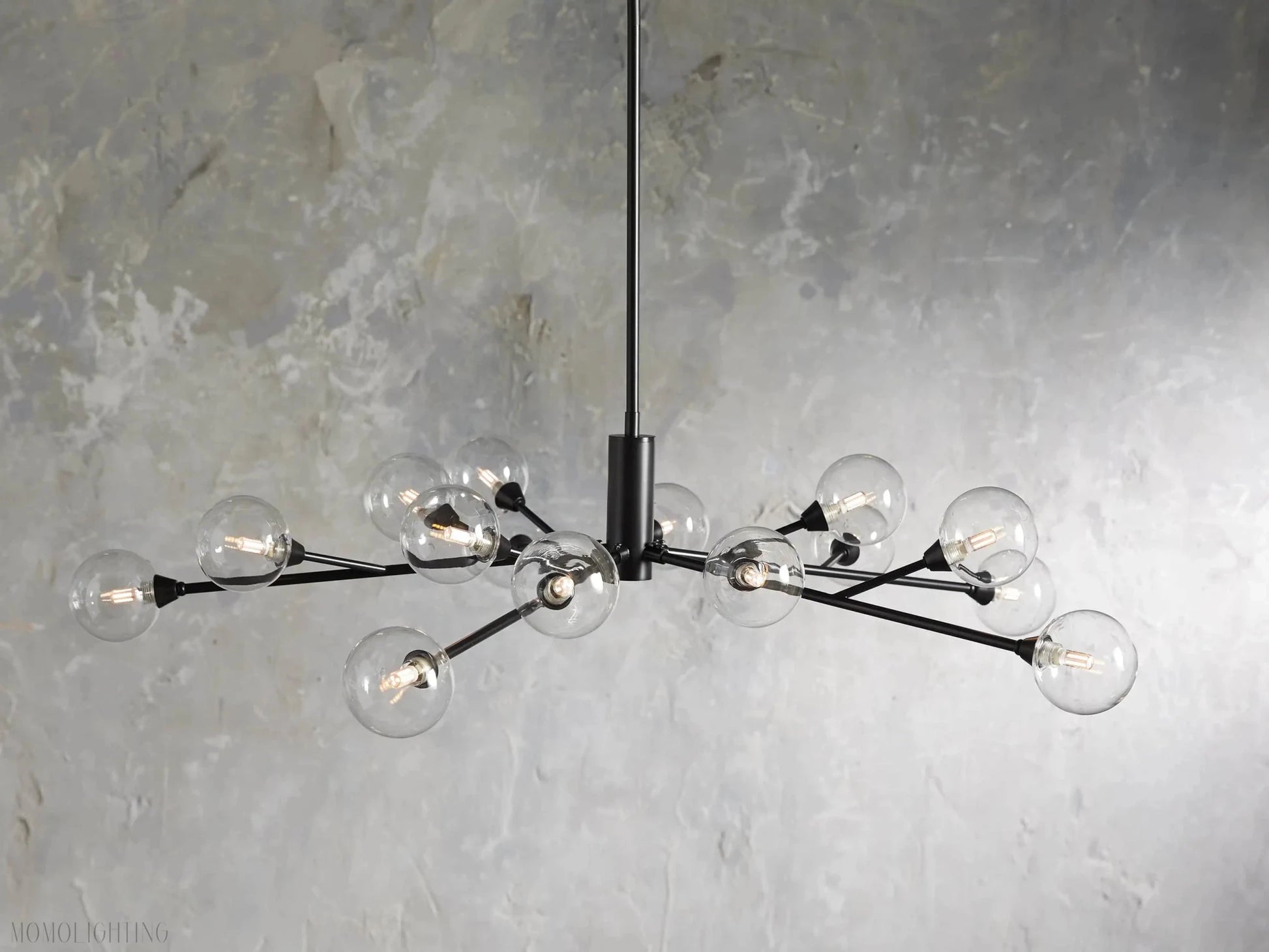 Sayre Round Clear Glass Globe Chandelier-Nobipets