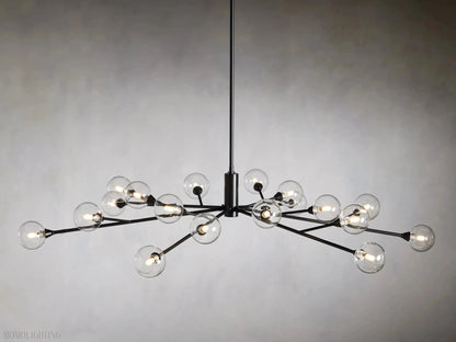 Sayre Round Clear Glass Globe Chandelier-Nobipets