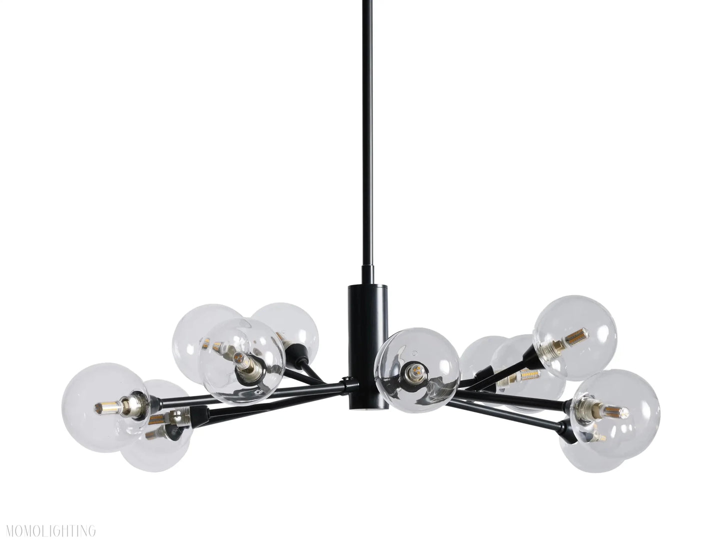 Sayre Round Clear Glass Globe Chandelier-Nobipets