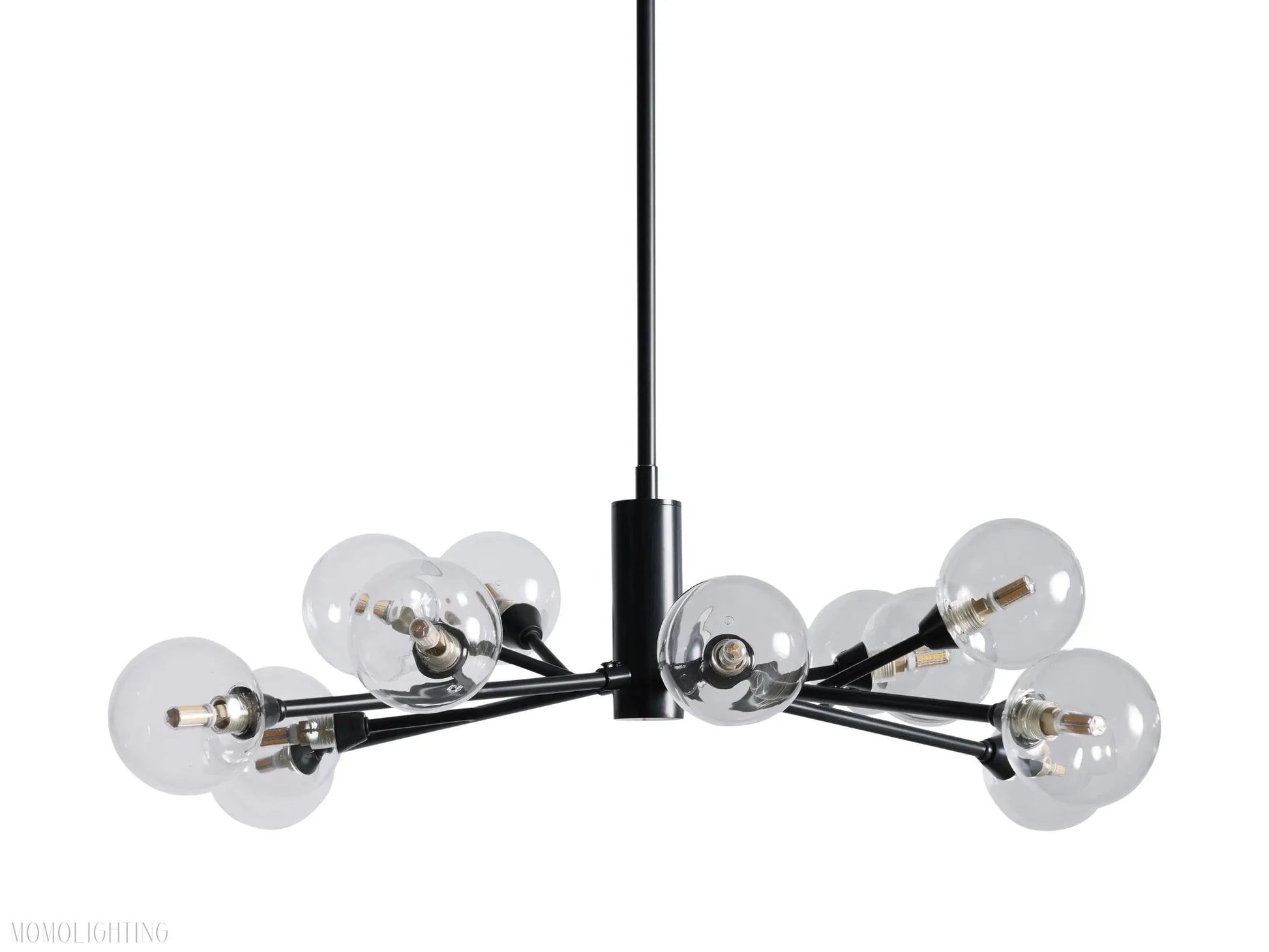 Sayre Round Clear Glass Globe Chandelier-Nobipets