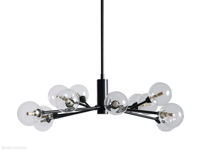 Sayre Round Clear Glass Globe Chandelier-Nobipets