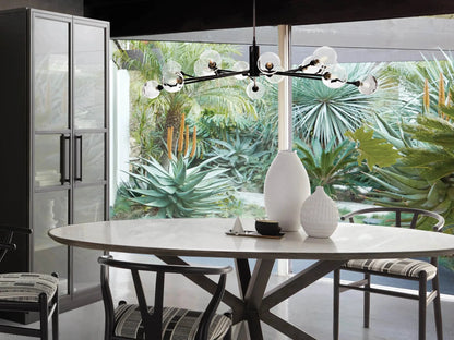Sayre Round Clear Glass Globe Chandelier-Nobipets
