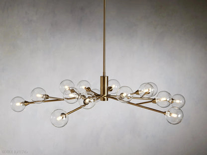 Sayre Round Clear Glass Globe Chandelier-Nobipets