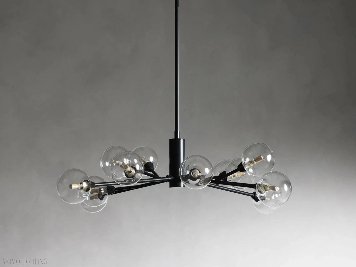 Sayre Round Clear Glass Globe Chandelier-Nobipets