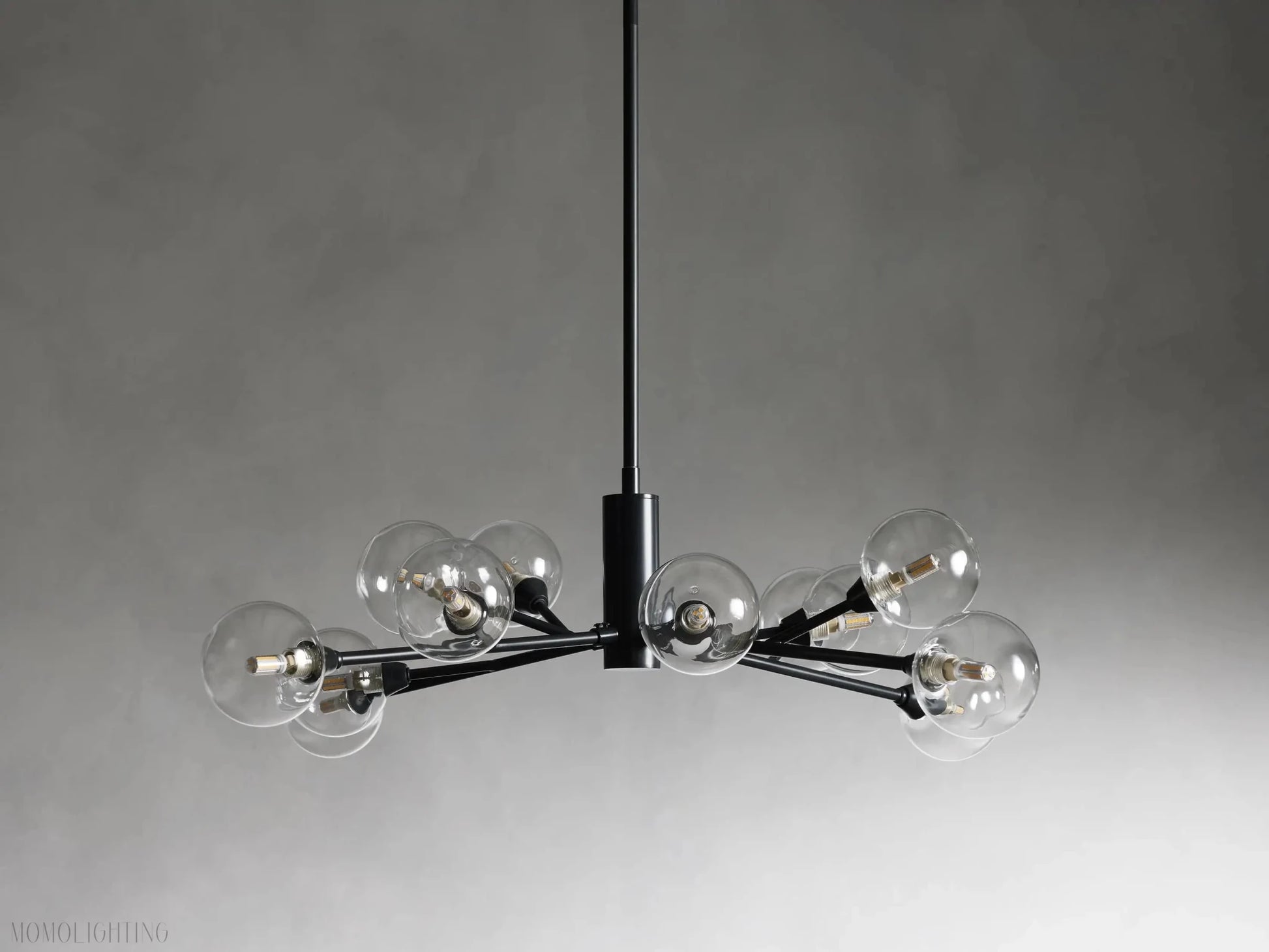 Sayre Round Clear Glass Globe Chandelier-Nobipets