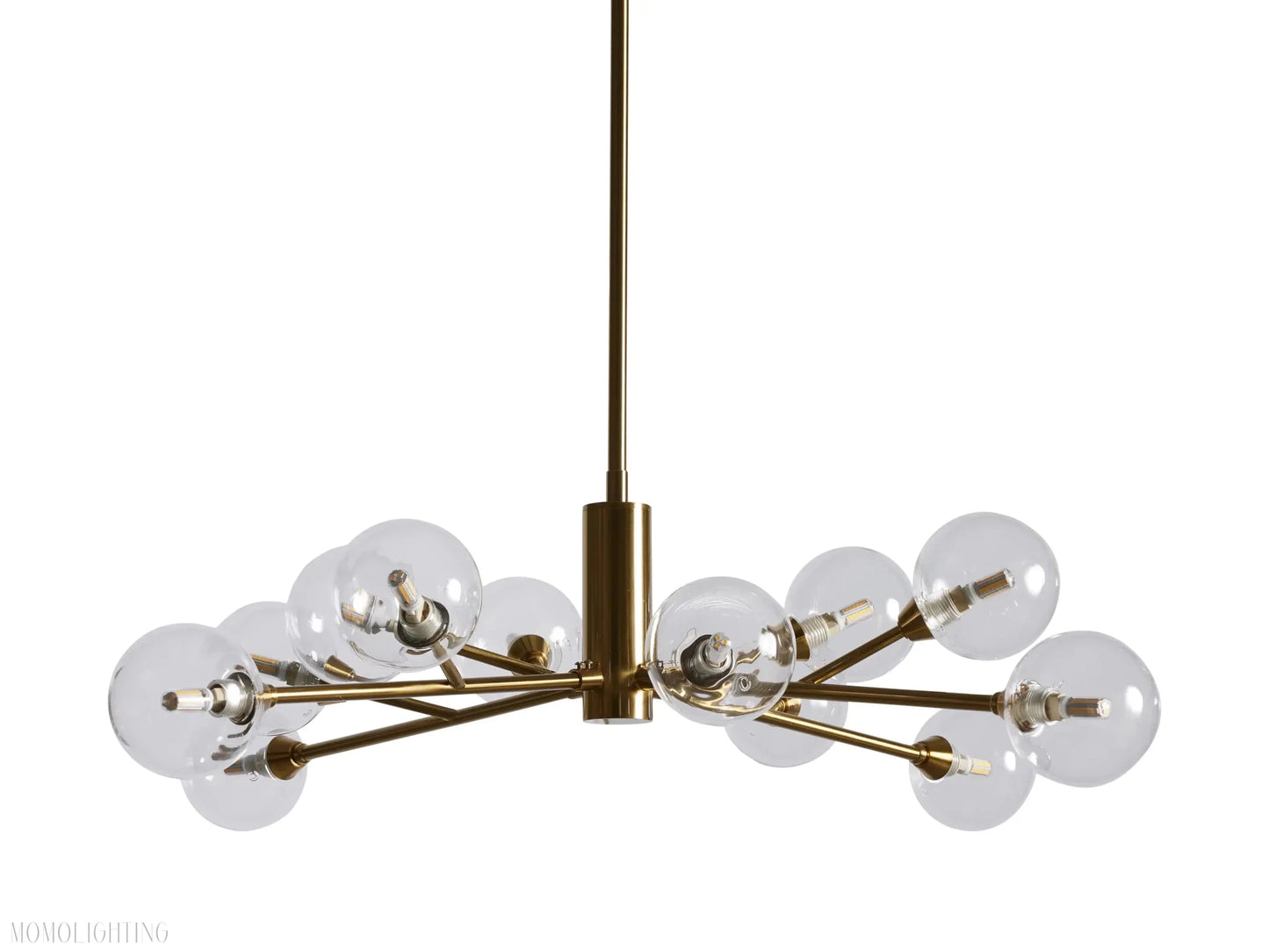 Sayre Round Clear Glass Globe Chandelier-Nobipets