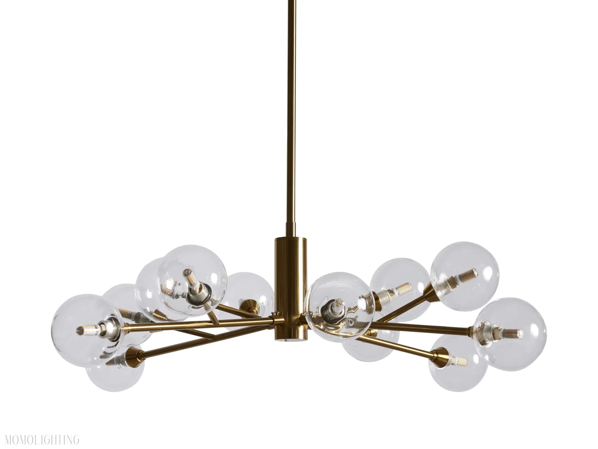 Sayre Round Clear Glass Globe Chandelier-Nobipets