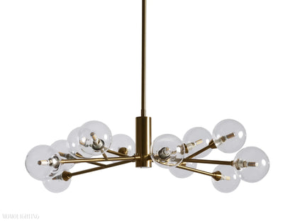 Sayre Round Clear Glass Globe Chandelier-Nobipets