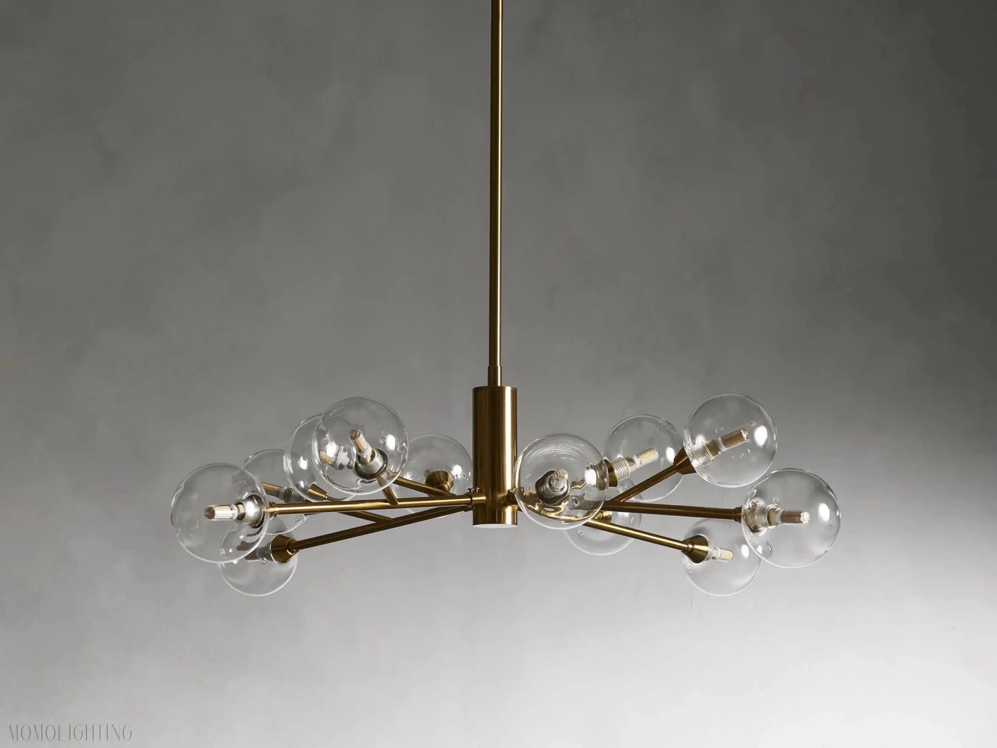 Sayre Round Clear Glass Globe Chandelier-Nobipets