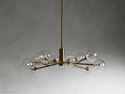 Sayre Round Clear Glass Globe Chandelier-Nobipets