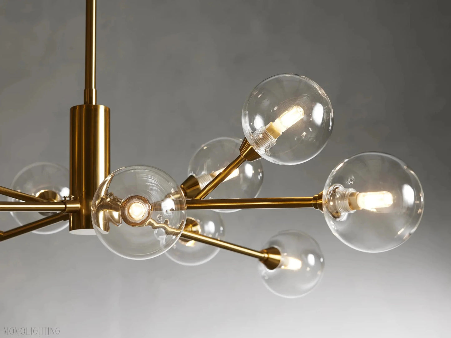 Sayre Round Clear Glass Globe Chandelier-Nobipets