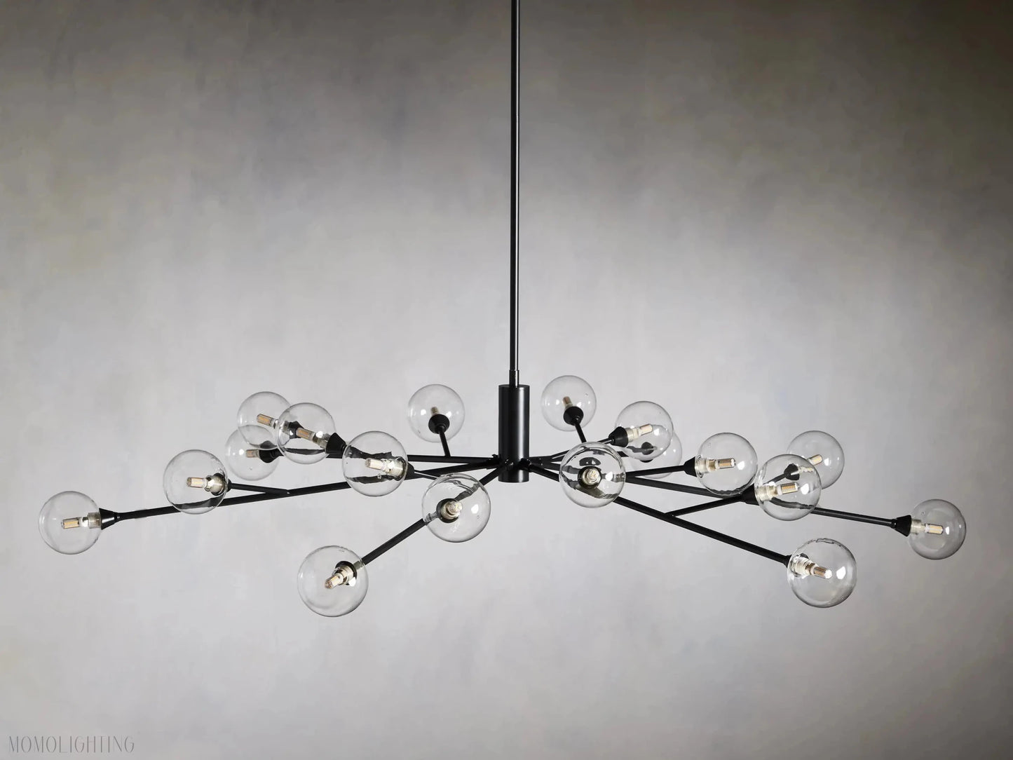 Sayre Round Clear Glass Globe Chandelier-Nobipets