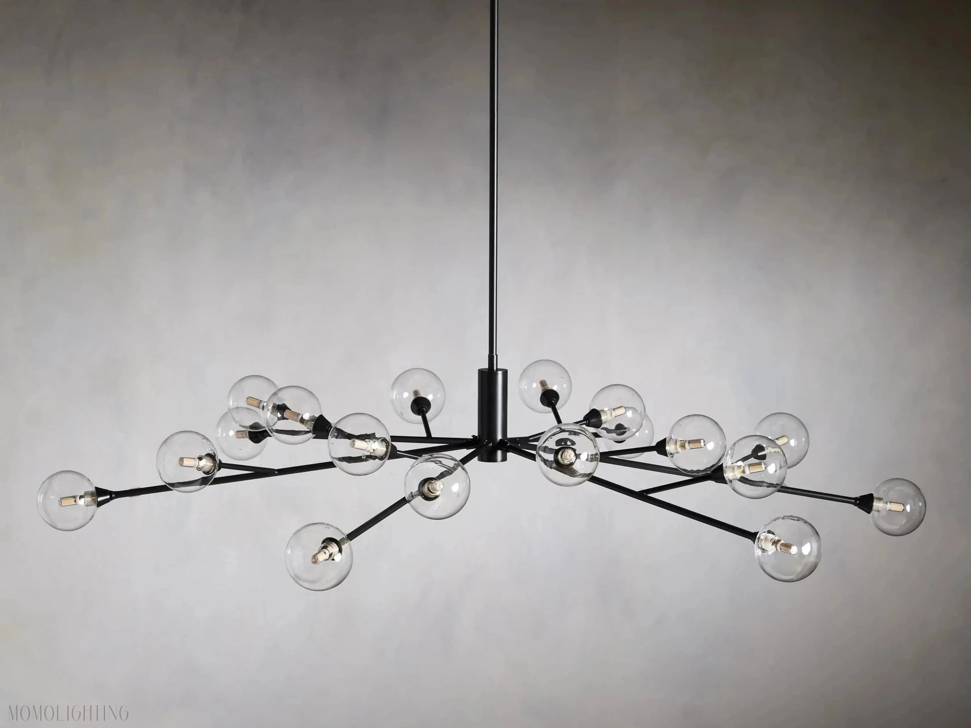 Sayre Round Clear Glass Globe Chandelier-Nobipets