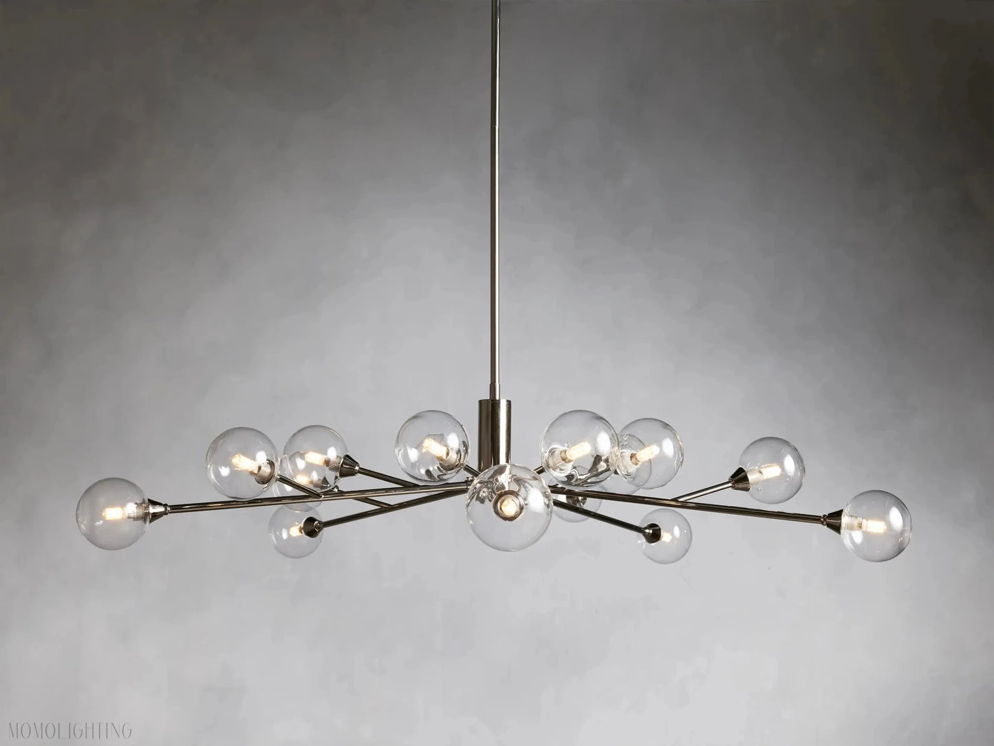 Sayre Round Clear Glass Globe Chandelier-Nobipets