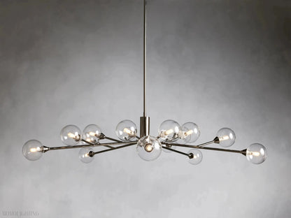 Sayre Round Clear Glass Globe Chandelier-Nobipets