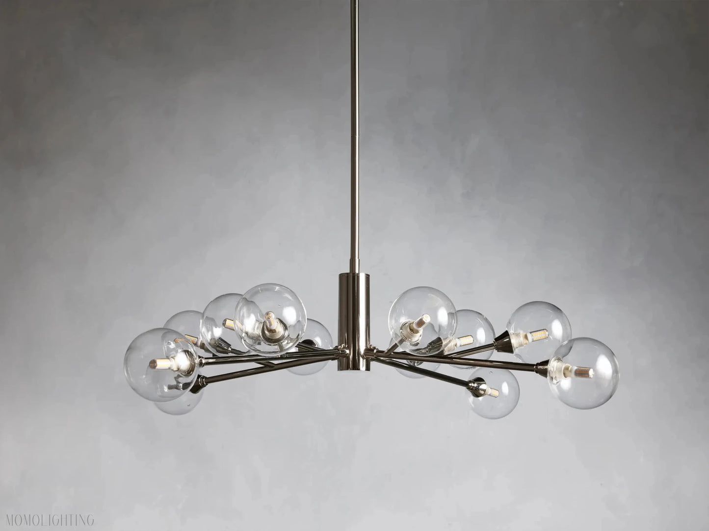 Sayre Round Clear Glass Globe Chandelier-Nobipets