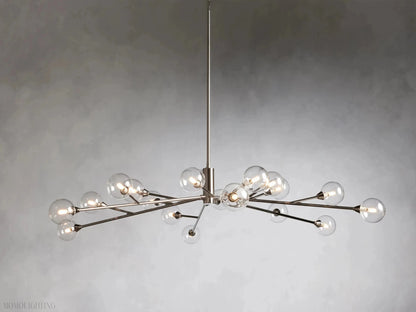 Sayre Round Clear Glass Globe Chandelier-Nobipets