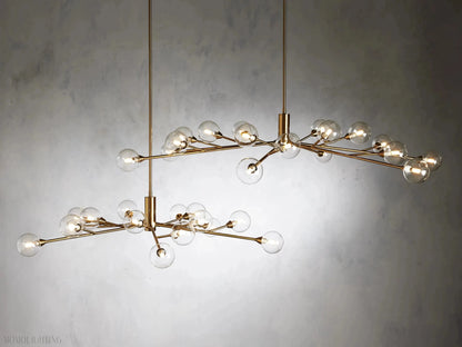 Sayre Round Clear Glass Globe Chandelier-Nobipets