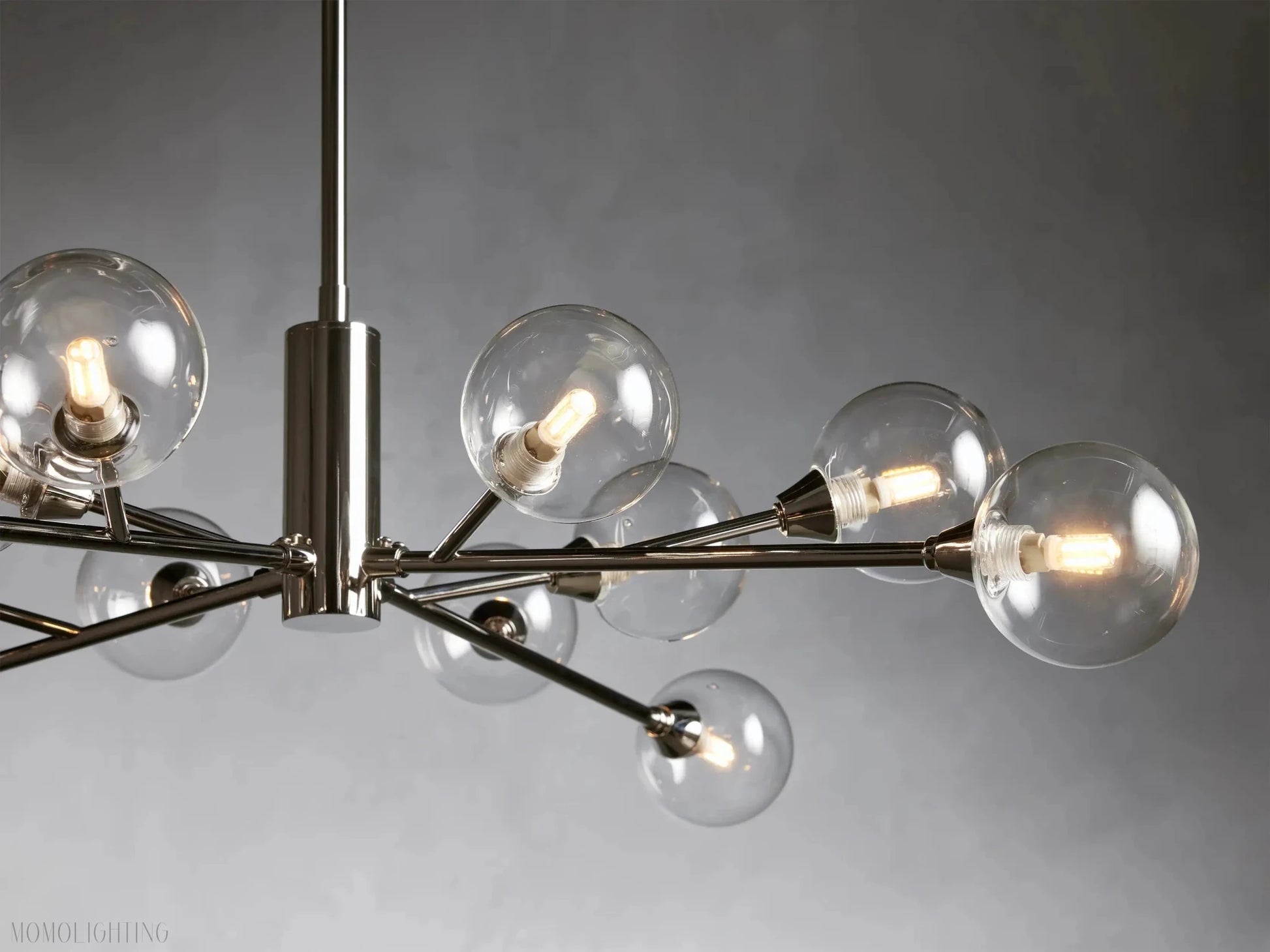 Sayre Round Clear Glass Globe Chandelier-Nobipets